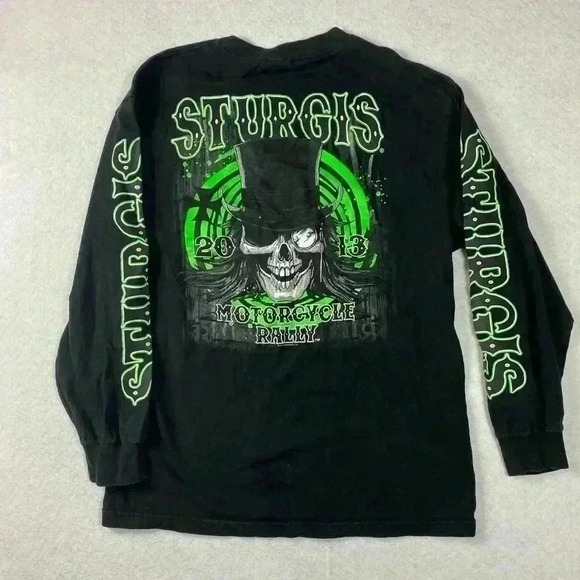Sturgis T’Shirt Size Large Black/Green 2013 - Picture 2 of 3